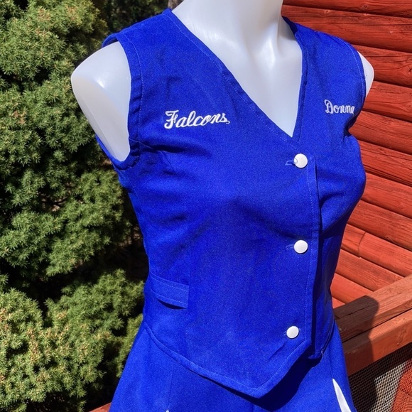 Cheerleader outfit vintage hand made  6 piece outfit pom poms skirt vest - Picture 14 of 16